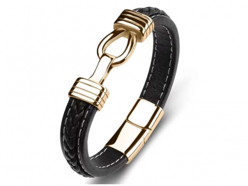 BC Jewelry Wholesale Leather Bracelet Stainless Steel Bracelet Jewelry NO.#SJ35B599