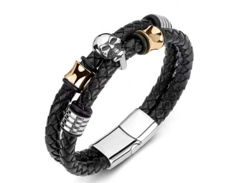 BC Jewelry Wholesale Leather Bracelet Stainless Steel Bracelet Jewelry NO.#SJ35B551