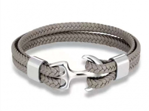 BC Jewelry Wholesale Leather Bracelet Stainless Steel Bracelet Jewelry NO.#SJ131B174