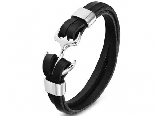 BC Jewelry Wholesale Leather Bracelet Stainless Steel Bracelet Jewelry NO.#SJ127B442