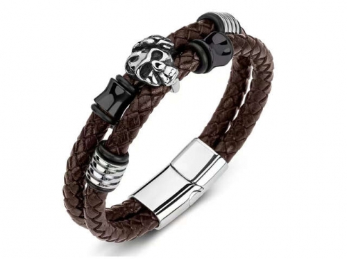 BC Jewelry Wholesale Leather Bracelet Stainless Steel Bracelet Jewelry NO.#SJ35B587