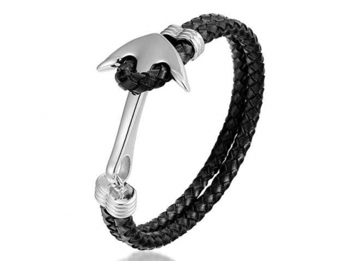 BC Jewelry Wholesale Leather Bracelet Stainless Steel Bracelet Jewelry NO.#SJ131B128