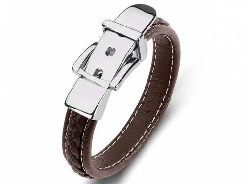 BC Jewelry Wholesale Leather Bracelet Stainless Steel Bracelet Jewelry NO.#SJ35B343