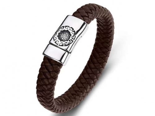 BC Jewelry Wholesale Leather Bracelet Stainless Steel Bracelet Jewelry NO.#SJ35B526