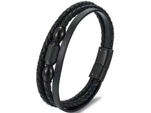 BC Jewelry Wholesale Leather Bracelet Stainless Steel Bracelet Jewelry NO.#SJ31B027