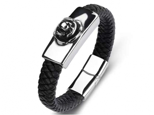 BC Jewelry Wholesale Leather Bracelet Stainless Steel Bracelet Jewelry NO.#SJ35B973