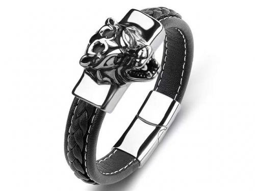 BC Jewelry Wholesale Leather Bracelet Stainless Steel Bracelet Jewelry NO.#SJ35B818