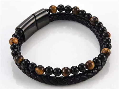 BC Jewelry Wholesale Leather Bracelet Stainless Steel Bracelet Jewelry NO.#SJ31B011
