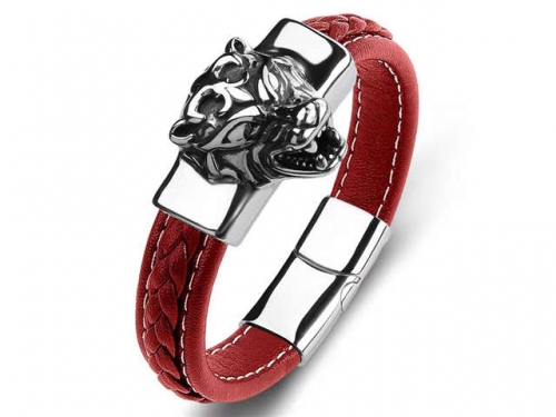 BC Jewelry Wholesale Leather Bracelet Stainless Steel Bracelet Jewelry NO.#SJ35B817