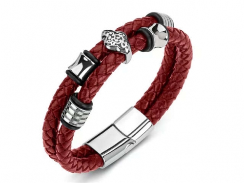 BC Jewelry Wholesale Leather Bracelet Stainless Steel Bracelet Jewelry NO.#SJ35B646
