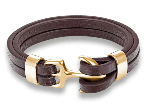 BC Jewelry Wholesale Leather Bracelet Stainless Steel Bracelet Jewelry NO.#SJ131B056