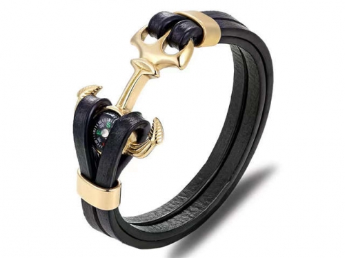 BC Jewelry Wholesale Leather Bracelet Stainless Steel Bracelet Jewelry NO.#SJ131B009