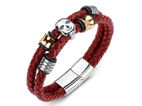 BC Jewelry Wholesale Leather Bracelet Stainless Steel Bracelet Jewelry NO.#SJ35B668