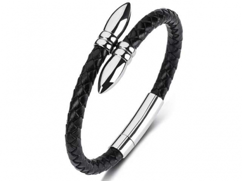 BC Jewelry Wholesale Leather Bracelet Stainless Steel Bracelet Jewelry NO.#SJ35B573