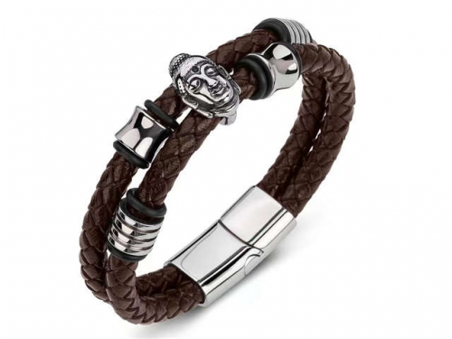 BC Jewelry Wholesale Leather Bracelet Stainless Steel Bracelet Jewelry NO.#SJ35B535