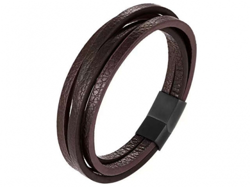 BC Jewelry Wholesale Leather Bracelet Stainless Steel Bracelet Jewelry NO.#SJ132B200