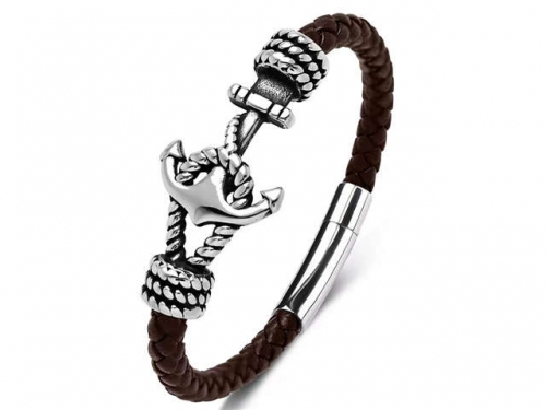 BC Jewelry Wholesale Leather Bracelet Stainless Steel Bracelet Jewelry NO.#SJ35B775