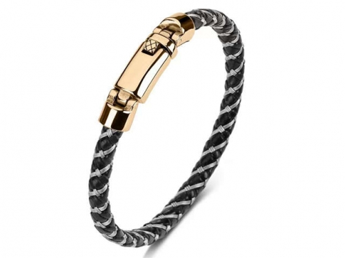 BC Jewelry Wholesale Leather Bracelet Stainless Steel Bracelet Jewelry NO.#SJ35B339