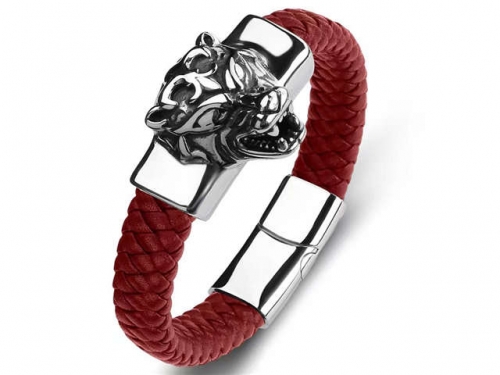 BC Jewelry Wholesale Leather Bracelet Stainless Steel Bracelet Jewelry NO.#SJ35B823