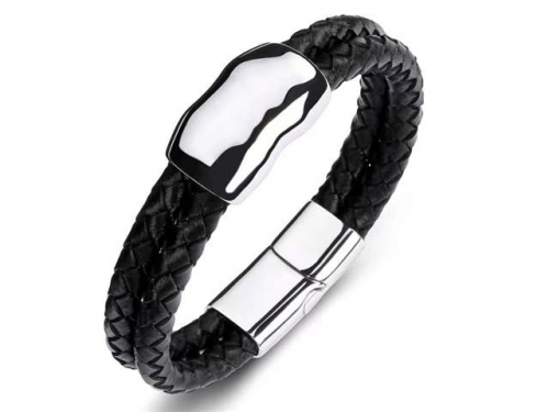 BC Jewelry Wholesale Leather Bracelet Stainless Steel Bracelet Jewelry NO.#SJ35B618