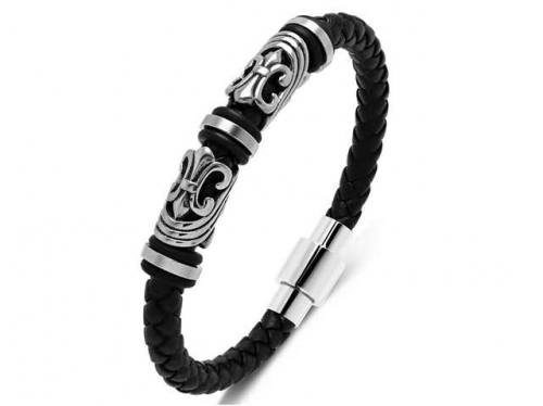 BC Jewelry Wholesale Leather Bracelet Stainless Steel Bracelet Jewelry NO.#SJ35B476