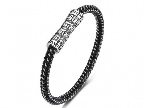 BC Jewelry Wholesale Leather Bracelet Stainless Steel Bracelet Jewelry NO.#SJ35B614