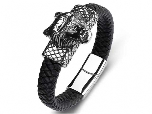 BC Jewelry Wholesale Leather Bracelet Stainless Steel Bracelet Jewelry NO.#SJ35B988