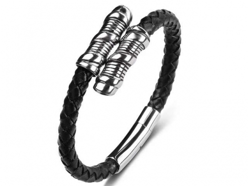 BC Jewelry Wholesale Leather Bracelet Stainless Steel Bracelet Jewelry NO.#SJ35B628