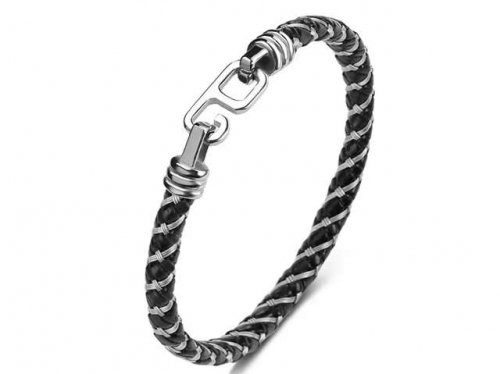 BC Jewelry Wholesale Leather Bracelet Stainless Steel Bracelet Jewelry NO.#SJ35B867