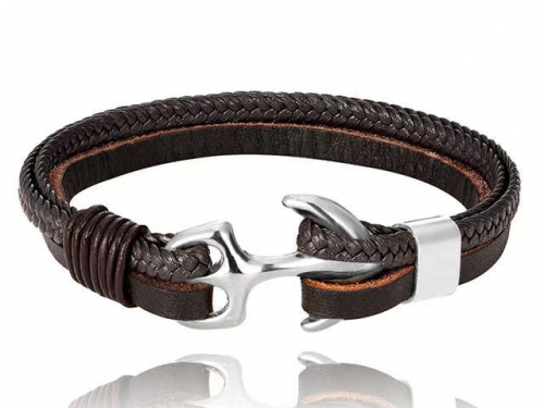 BC Jewelry Wholesale Leather Bracelet Stainless Steel Bracelet Jewelry NO.#SJ132B030