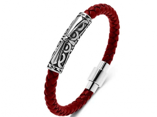 BC Jewelry Wholesale Leather Bracelet Stainless Steel Bracelet Jewelry NO.#SJ35B761