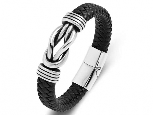 BC Jewelry Wholesale Leather Bracelet Stainless Steel Bracelet Jewelry NO.#SJ35B482