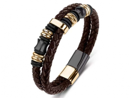 BC Jewelry Wholesale Leather Bracelet Stainless Steel Bracelet Jewelry NO.#SJ35B154