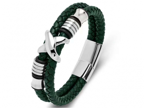 BC Jewelry Wholesale Leather Bracelet Stainless Steel Bracelet Jewelry NO.#SJ35B475