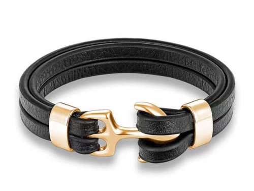BC Jewelry Wholesale Leather Bracelet Stainless Steel Bracelet Jewelry NO.#SJ131B055