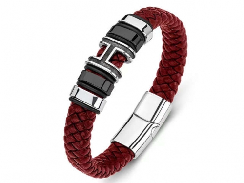 BC Jewelry Wholesale Leather Bracelet Stainless Steel Bracelet Jewelry NO.#SJ35B721