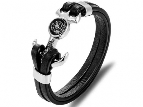 BC Jewelry Wholesale Leather Bracelet Stainless Steel Bracelet Jewelry NO.#SJ131B011