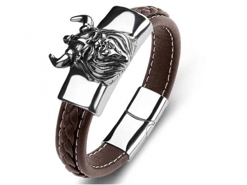 BC Jewelry Wholesale Leather Bracelet Stainless Steel Bracelet Jewelry NO.#SJ35B906