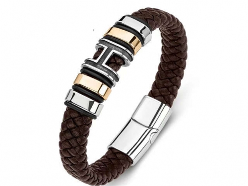 BC Jewelry Wholesale Leather Bracelet Stainless Steel Bracelet Jewelry NO.#SJ35B293