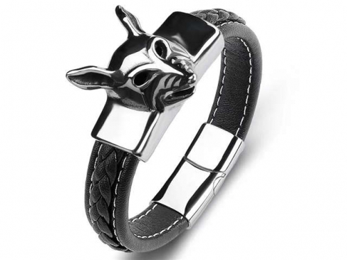 BC Jewelry Wholesale Leather Bracelet Stainless Steel Bracelet Jewelry NO.#SJ35B1085