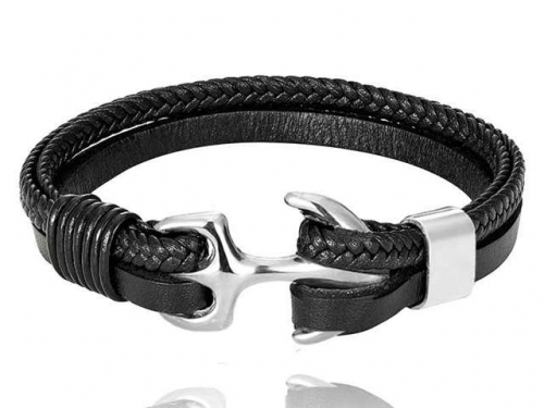 BC Jewelry Wholesale Leather Bracelet Stainless Steel Bracelet Jewelry NO.#SJ132B029