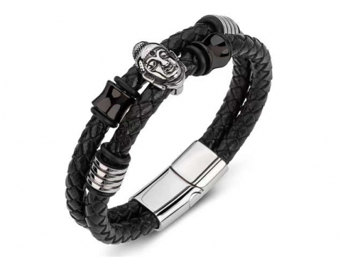 BC Jewelry Wholesale Leather Bracelet Stainless Steel Bracelet Jewelry NO.#SJ35B534