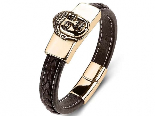 BC Jewelry Wholesale Leather Bracelet Stainless Steel Bracelet Jewelry NO.#SJ35B268