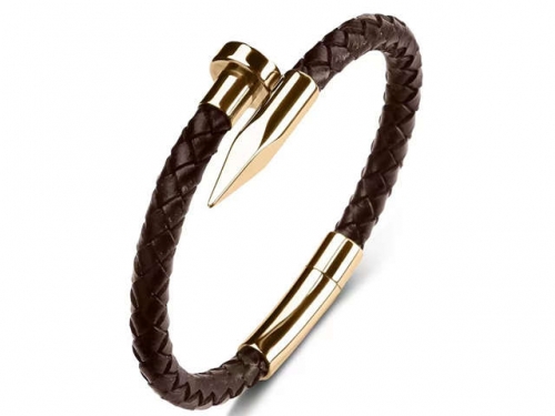 BC Jewelry Wholesale Leather Bracelet Stainless Steel Bracelet Jewelry NO.#SJ35B503