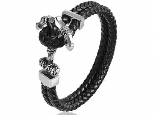 BC Jewelry Wholesale Leather Bracelet Stainless Steel Bracelet Jewelry NO.#SJ131B129