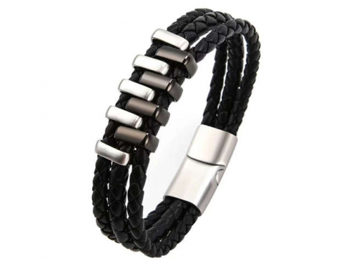 BC Jewelry Wholesale Leather Bracelet Stainless Steel Bracelet Jewelry NO.#SJ31B042