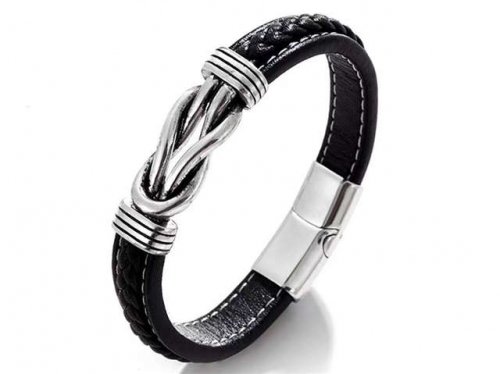 BC Jewelry Wholesale Leather Bracelet Stainless Steel Bracelet Jewelry NO.#SJ31B024