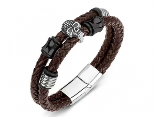 BC Jewelry Wholesale Leather Bracelet Stainless Steel Bracelet Jewelry NO.#SJ35B498