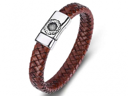 BC Jewelry Wholesale Leather Bracelet Stainless Steel Bracelet Jewelry NO.#SJ35B527