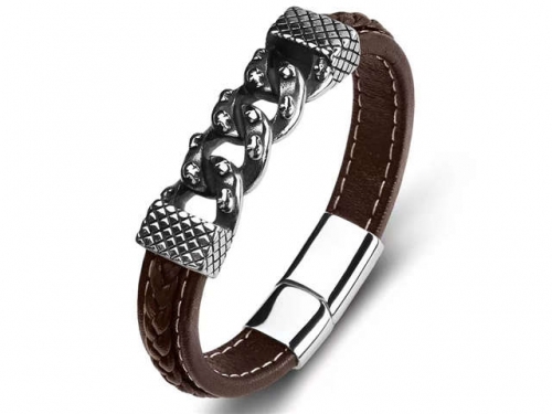 BC Jewelry Wholesale Leather Bracelet Stainless Steel Bracelet Jewelry NO.#SJ35B578